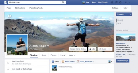 9 septembre 2015 - Création d'une page Facebook